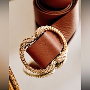 Sezane Artemis belt in Smooth Heritage Camel 80 cm